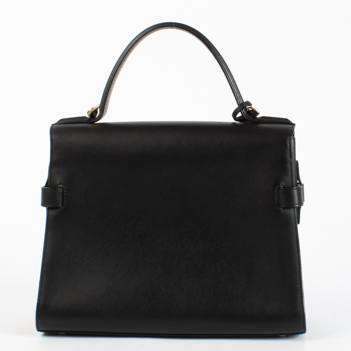 authentic preloved Delvaux Black Calf Souple Tempête MM Top handle on Labellov.com
