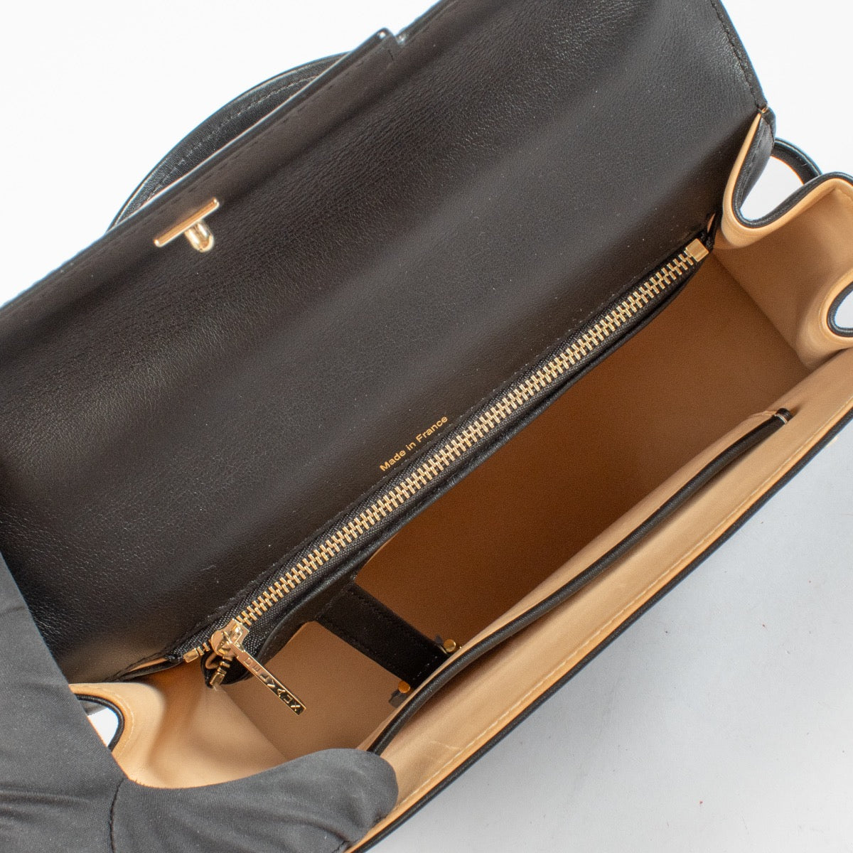 authentic preloved Delvaux Black Calf Souple Tempête MM Top handle on Labellov.com