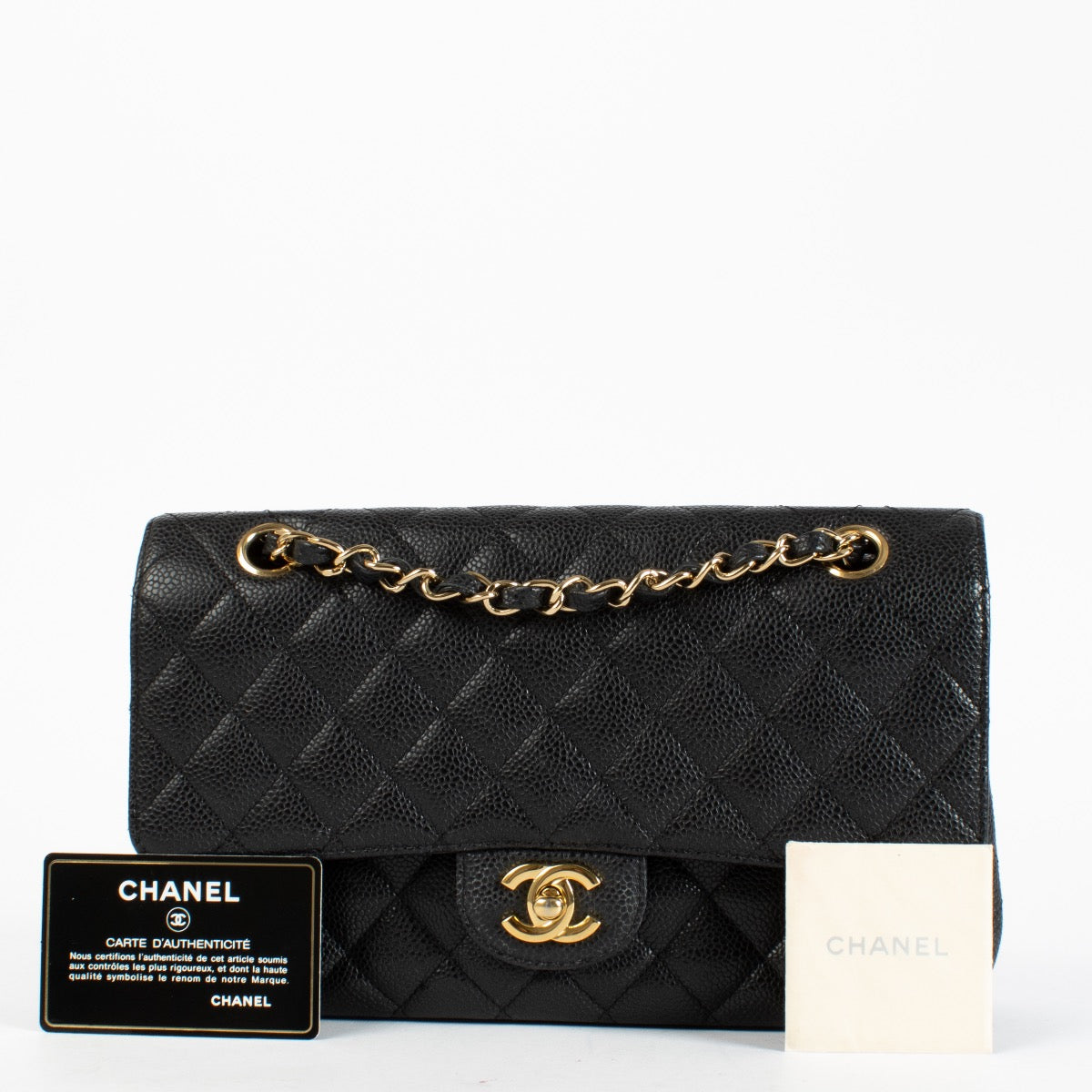 Authentic Preloved Chanel Black Caviar Medium Classic 11.12 Classic flap bag on labellov.com