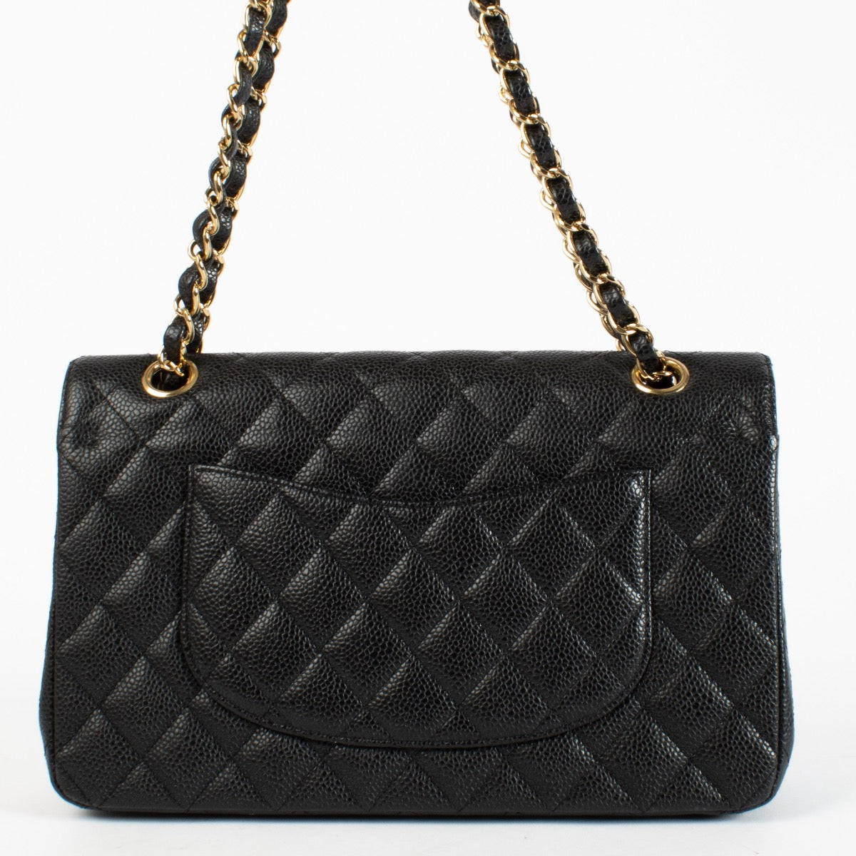 Authentic Preloved Chanel Black Caviar Medium Classic 11.12 Classic flap bag on labellov.com