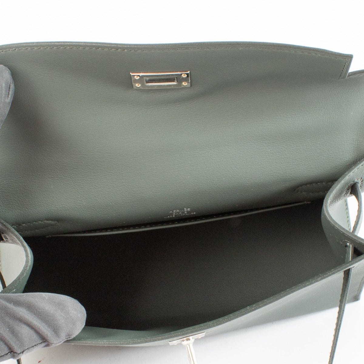 Hermès Kelly Mini Pochette Vert Mangrove Swift PHW