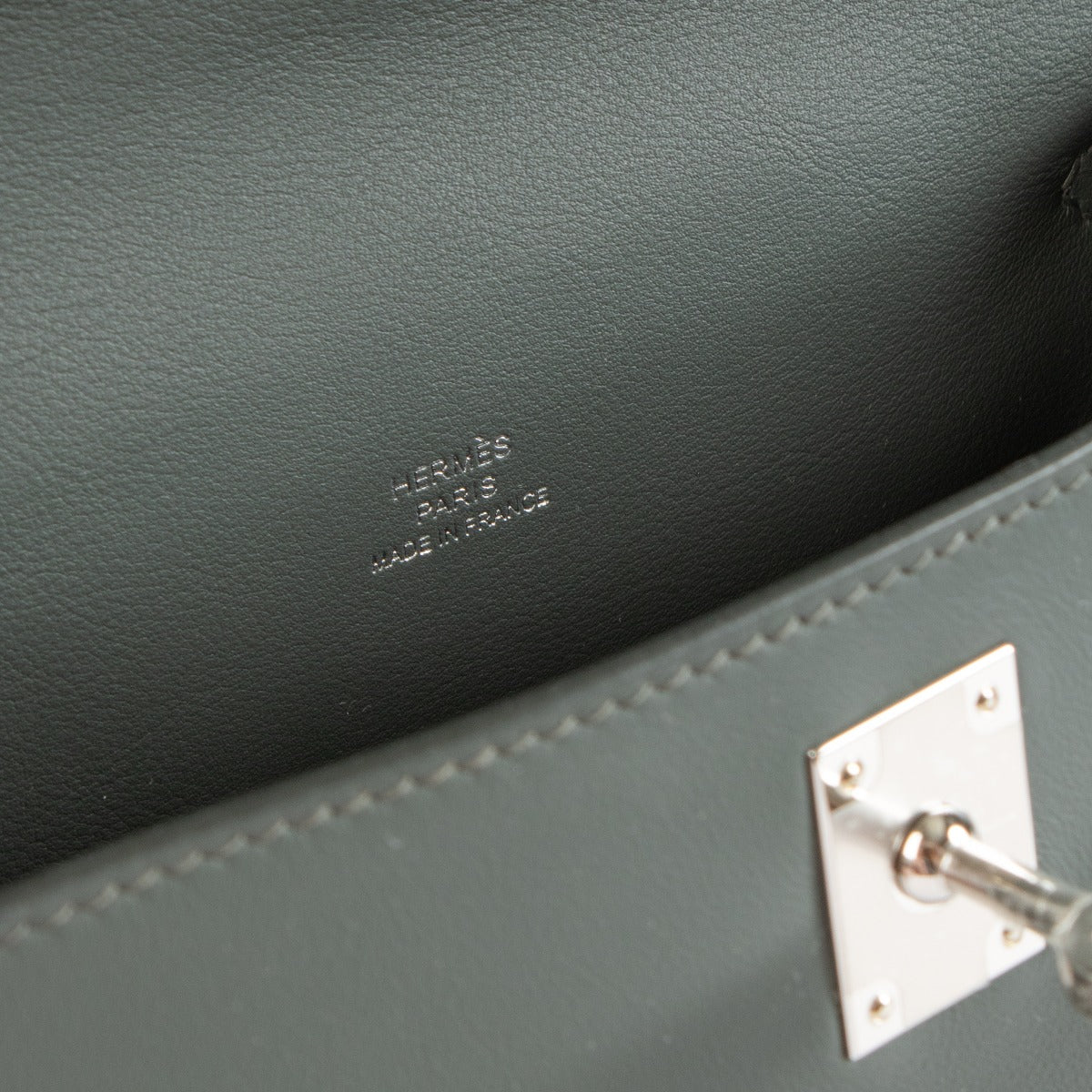Hermès Kelly Mini Pochette Vert Mangrove Swift PHW