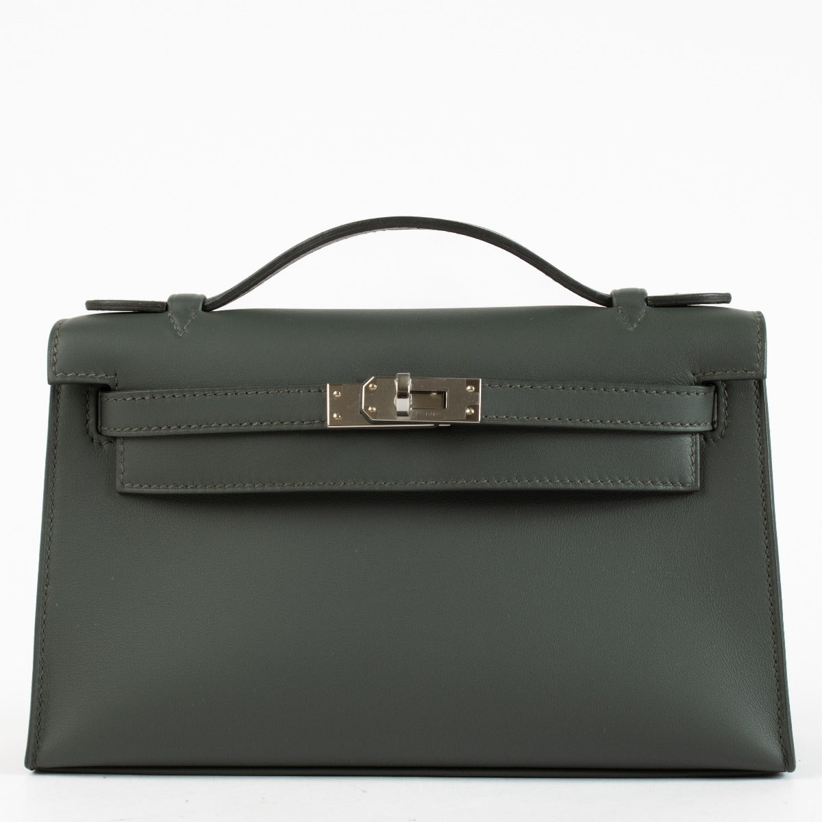Hermès Kelly Mini Pochette Vert Mangrove Swift PHW