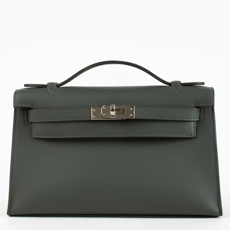 Hermès Kelly Mini Pochette Vert Mangrove Swift PHW