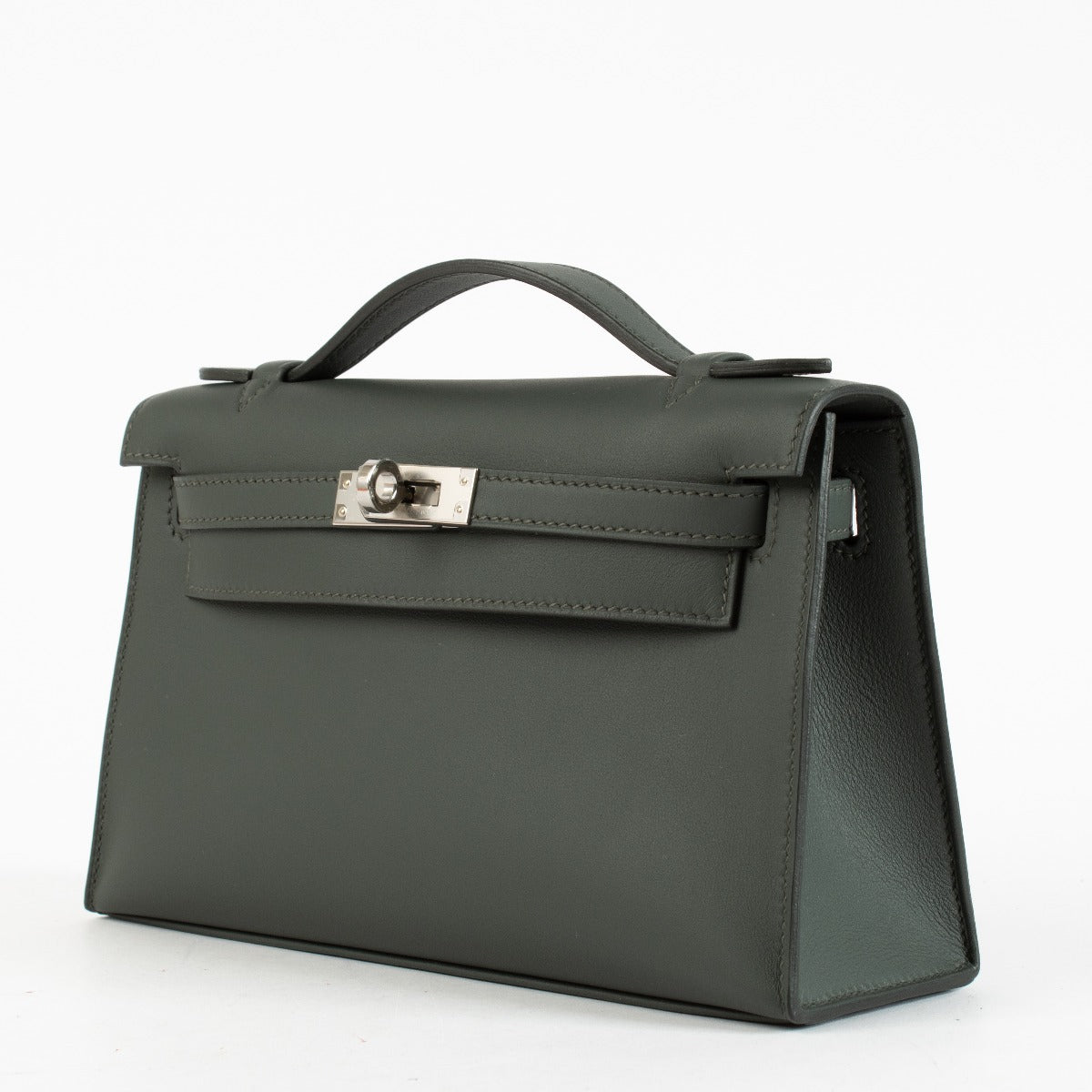 Hermès Kelly Mini Pochette Vert Mangrove Swift PHW