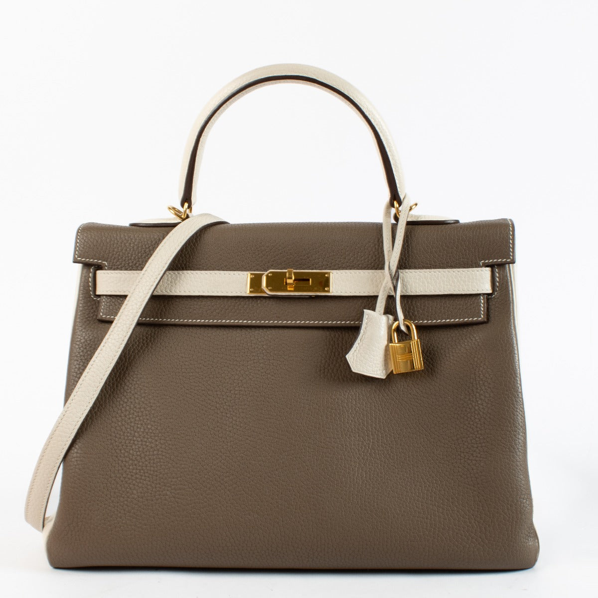 Hermès HSS Kelly 35 Etoupe/Nata Clemence GHW