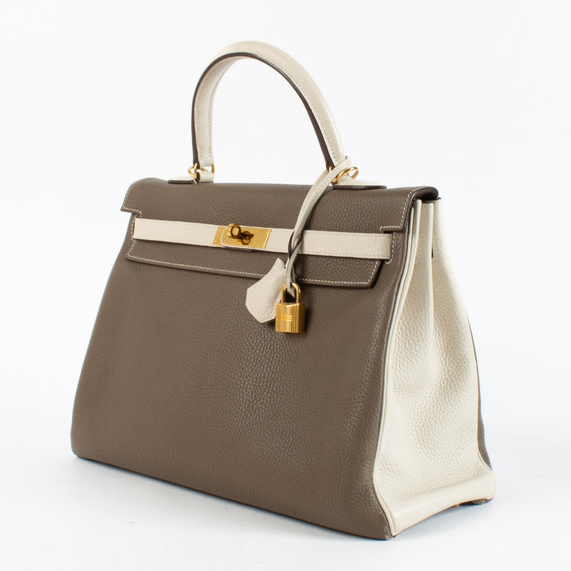 Hermès HSS Kelly 35 Etoupe/Nata Clemence GHW