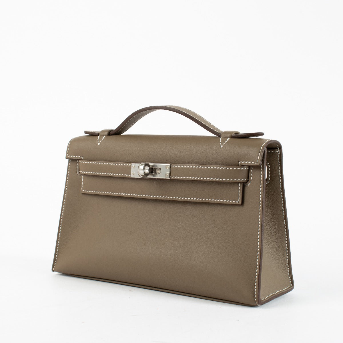 Hermès Kelly Mini Pochette Étoupe Swift PHW