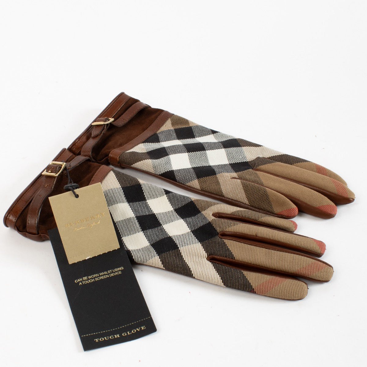 Authentic Second Hand Burberry Check Gloves on Labellov.com