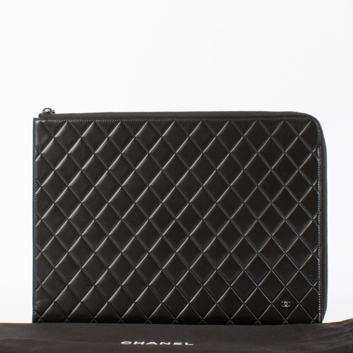 Authentic Second Hand Chanel Black Laptop Case Travel Bag on Labellov.com