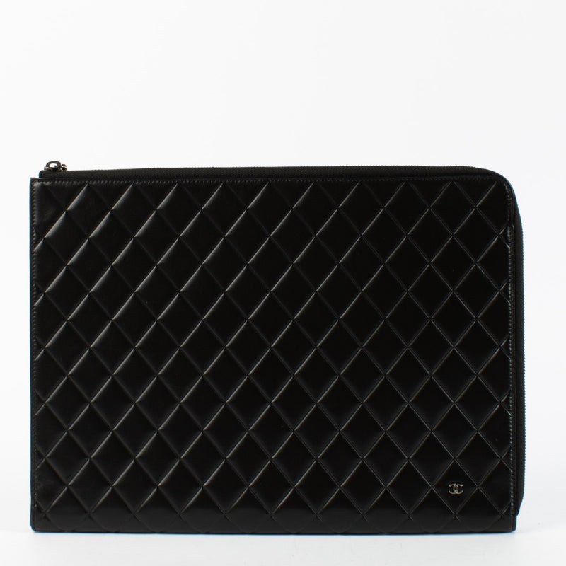 Authentic Second Hand Chanel Black Laptop Case Travel Bag on Labellov.com