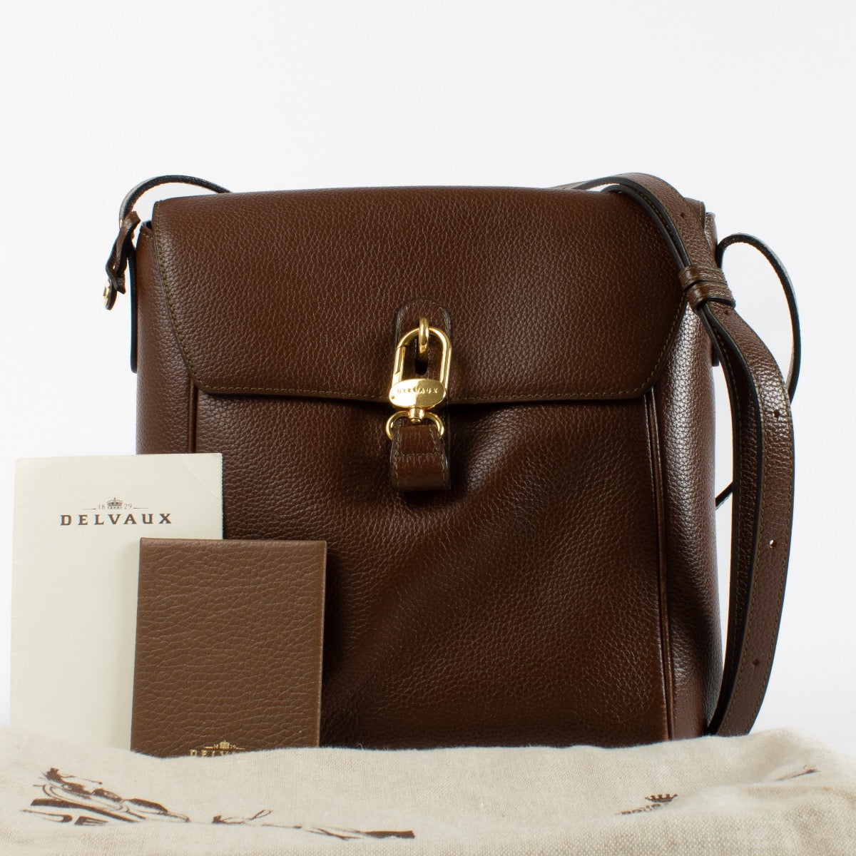 Authentic Second Hand Delvaux Brown Rubis Shoulder Bag on Labellov.com