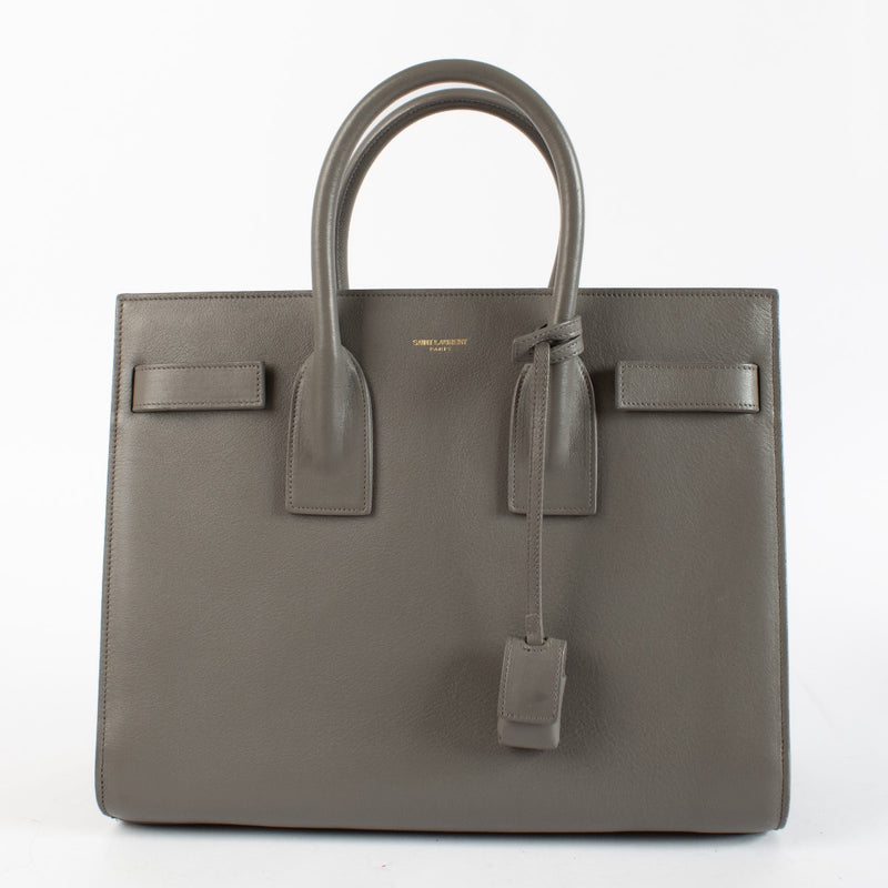 Authentic Preloved Saint Laurent Taupe Small Sac Du Jour Top Handle on Labellov.com