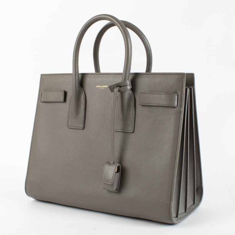 Authentic Preloved Saint Laurent Taupe Small Sac Du Jour Top Handle on Labellov.com