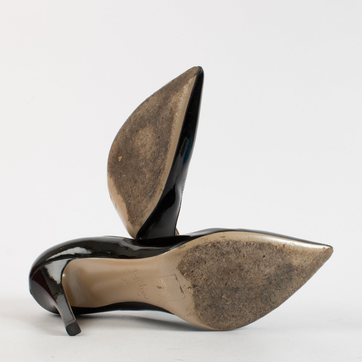Valentino Black Patent Leather Pumps Size 37.5 at Labellov.com