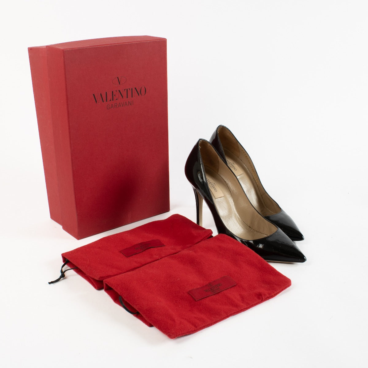 Valentino Black Patent Leather Pumps Size 37.5 at Labellov.com