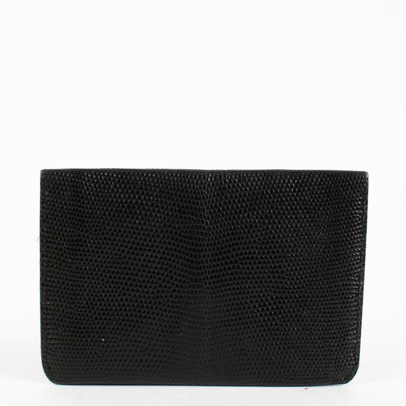 Delvaux Black Lizard Diabolo Card Holder Wallet at Labellov.com