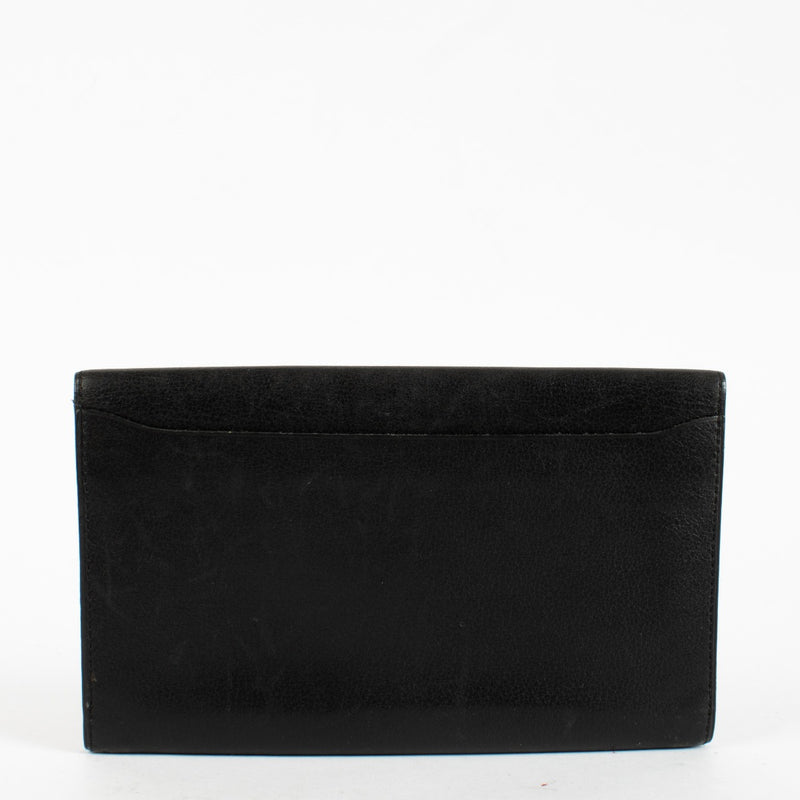 Delvaux black leather wallet with gold-tone logo at Labellov.com