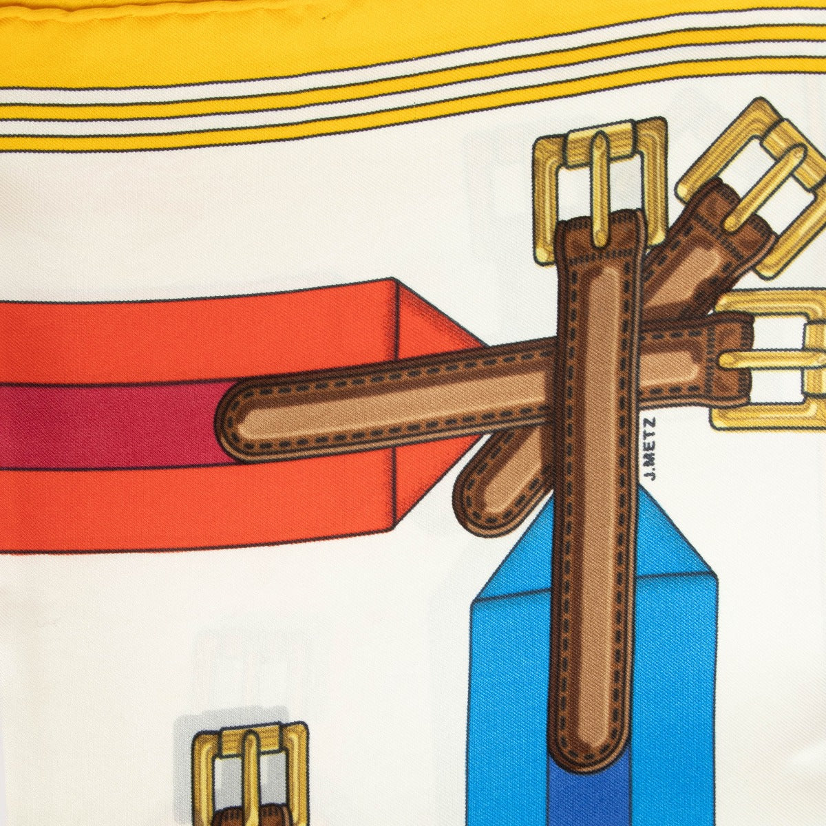 Authentic pre-loved Hermès Multicolor Sangles 90 Scarf on Labellov.com