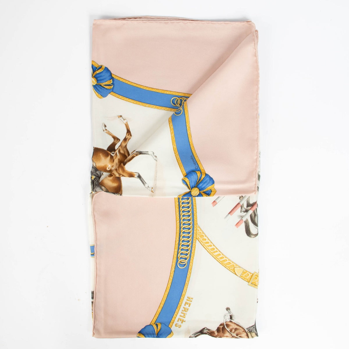 Authentic pre-loved Hermès Pink Ecole Francaise Equitation 90 Scarf on Labellov.com