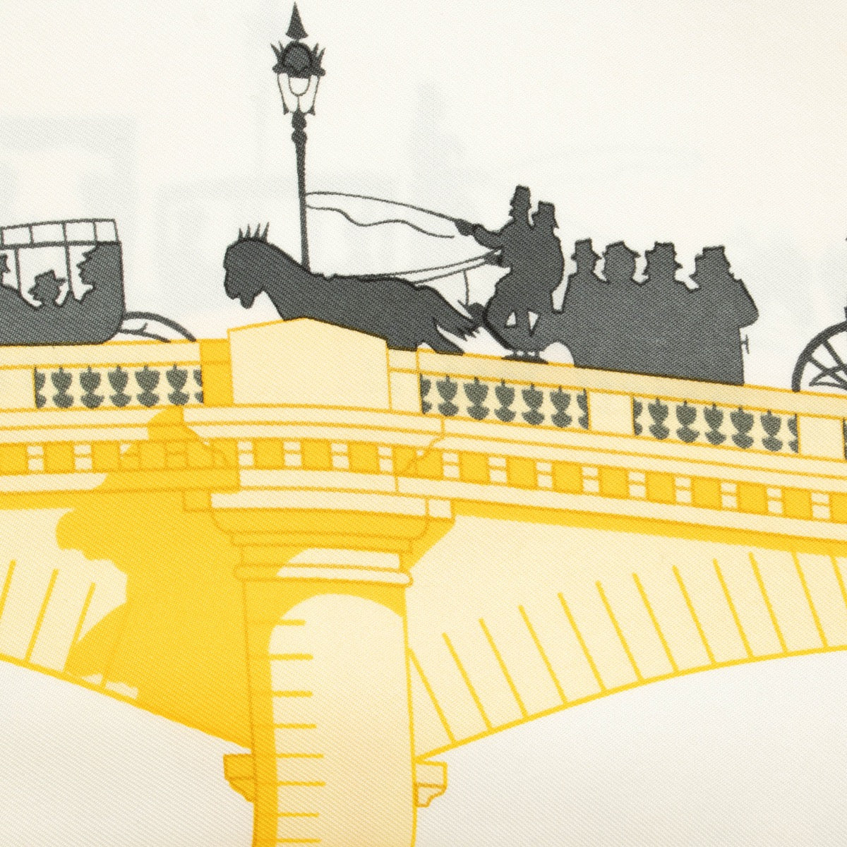 Authentic pre-loved Hermès Yellow Les Ponts 90 Scarf on Labellov.com