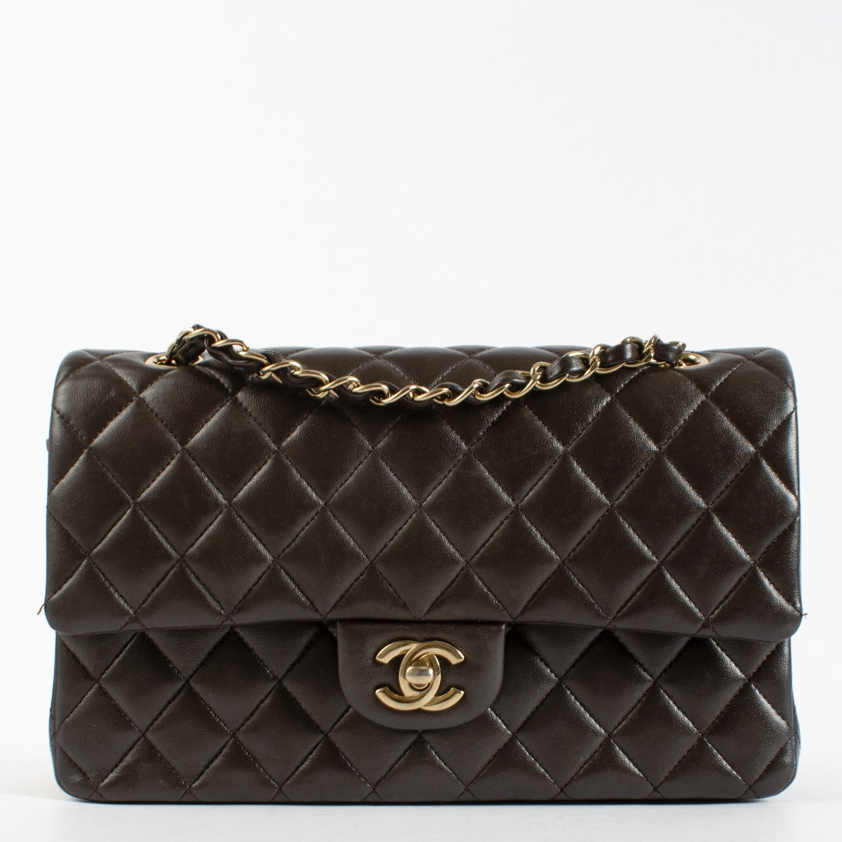 Authentic preloved Chanel Brown Lambskin Medium Classic 11.12 Handbag on Labellov.com