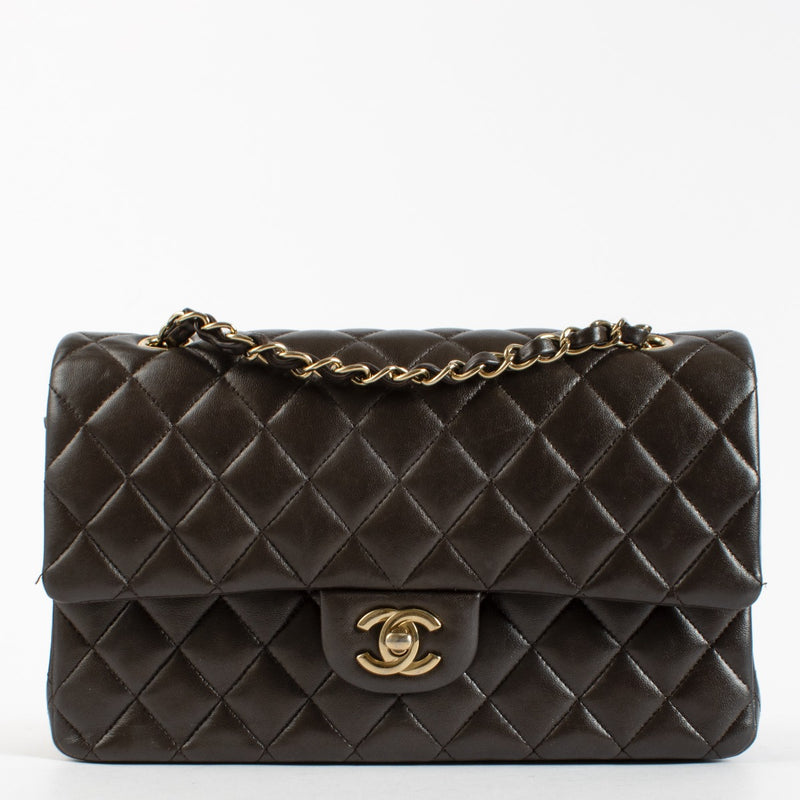 Authentic preloved Chanel Brown Lambskin Medium Classic 11.12 Handbag on Labellov.com