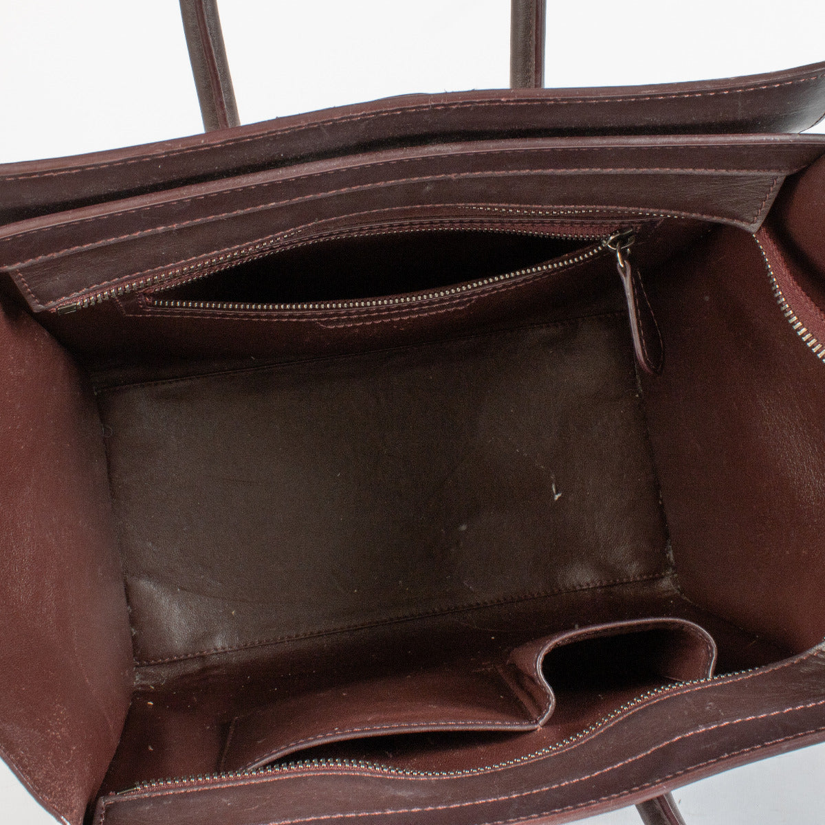 Celine Burgundy Mini Luggage Bag