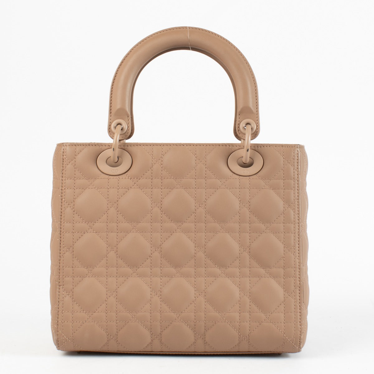 Christian Dior pink matte calfskin Lady Dior Medium with tonal hardware at Labellov.com