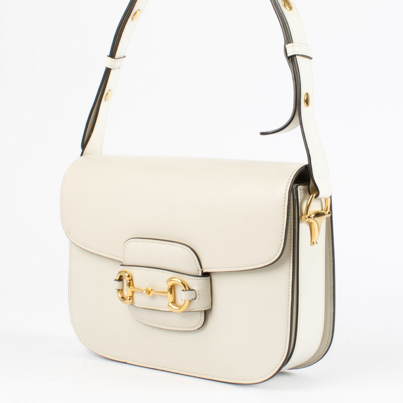 shop 100% authentic second hand Gucci White Horsebit 1955 Medium Bag on Labellov.com