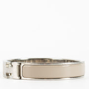 Authentic preloved Hermès Marron Glacé Clic H Bracelet - Size T1 on Labellov.com