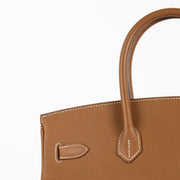 authentic preloved Hermès Birkin 35 Verso Gold/Geranium Togo GHW on Labellov.com