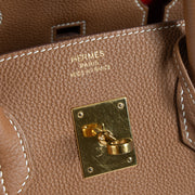 authentic preloved Hermès Birkin 35 Verso Gold/Geranium Togo GHW on Labellov.com