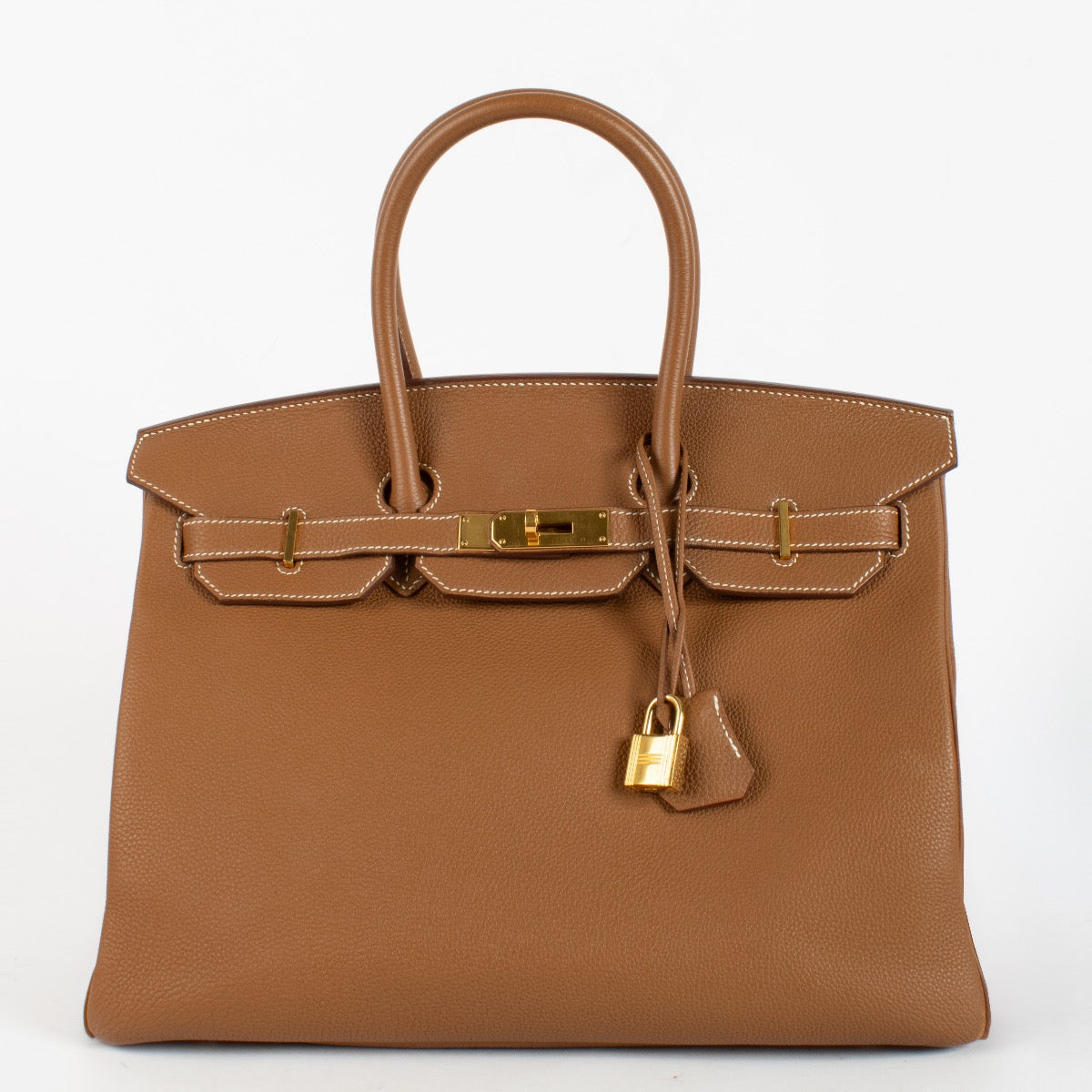 authentic preloved Hermès Birkin 35 Verso Gold/Geranium Togo GHW on Labellov.com