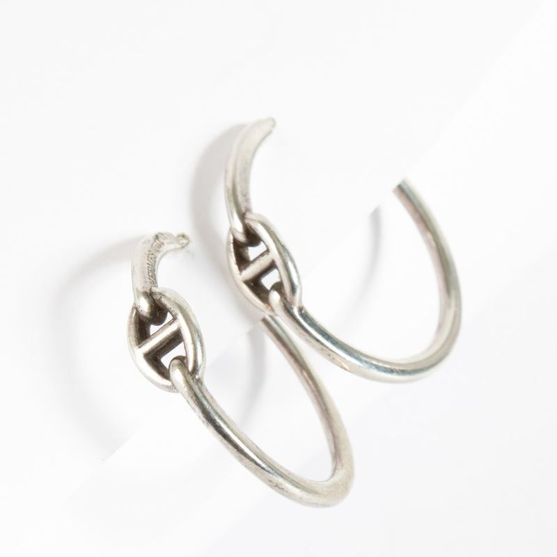 Authentic second-hand Hermès Silver Chain D'ancre Earrings on labellov.com