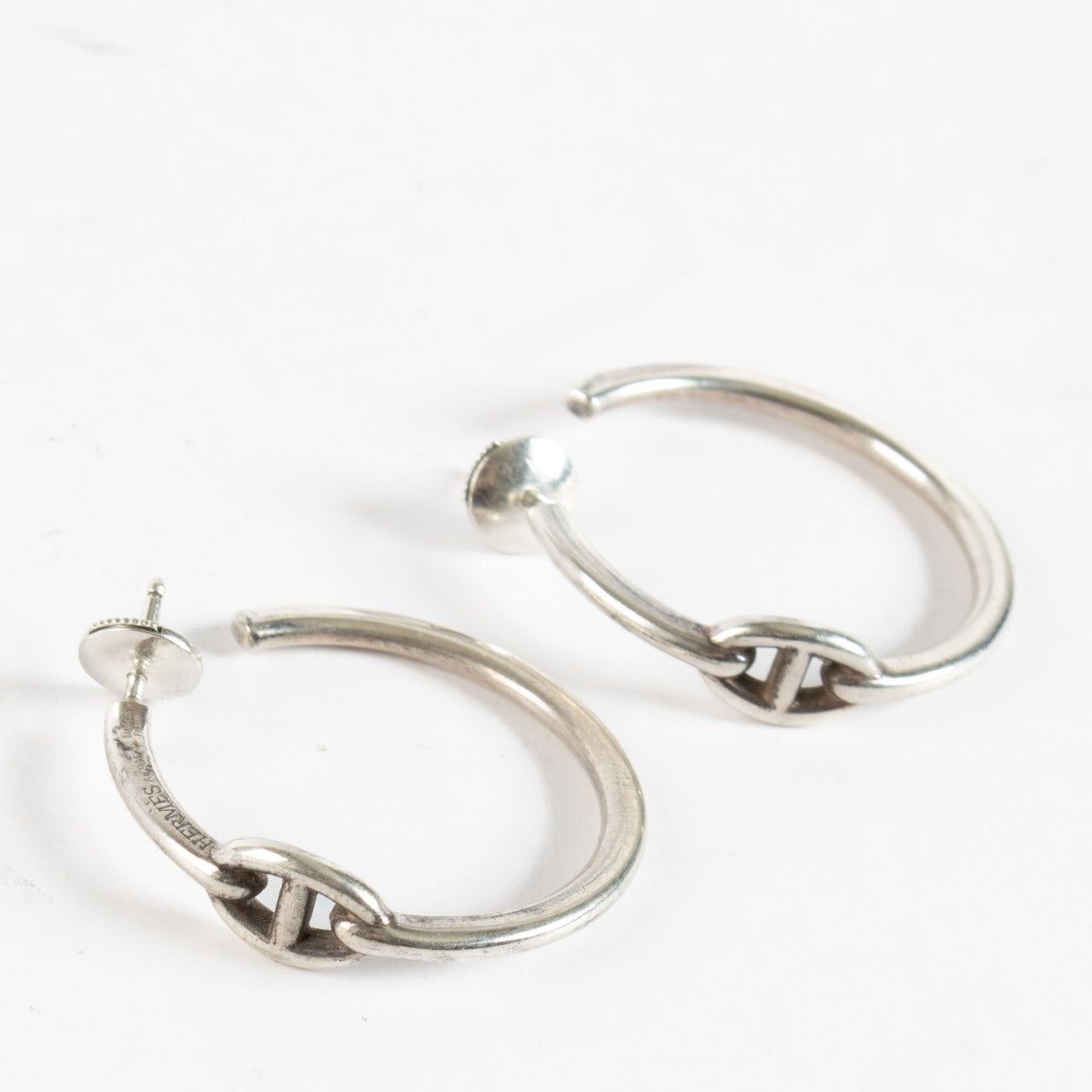 Authentic second-hand Hermès Silver Chain D'ancre Earrings on labellov.com