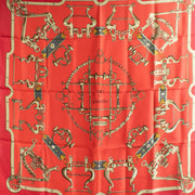 Authentic Second Hand Hermès Mors & Gourmettes Red 90 Scarf on Labellov.com