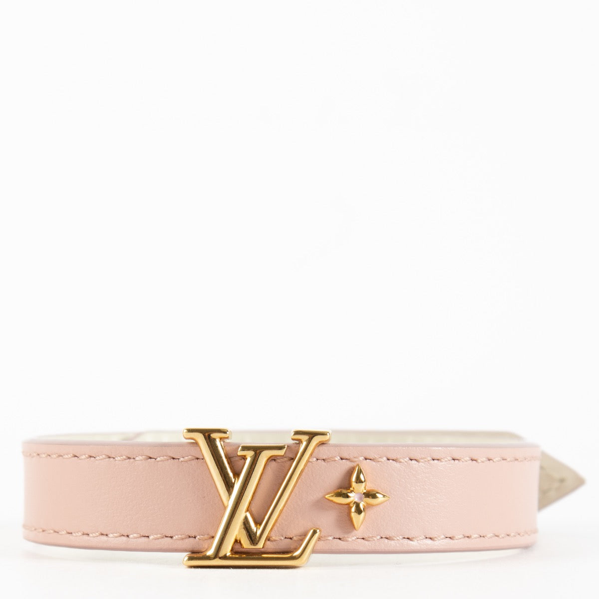 Shop safe online at Labellov in Antwerp, Brussels and Knokke this 100% authentic second hand Louis Vuitton Pink Leather LV Iconic Bracelet