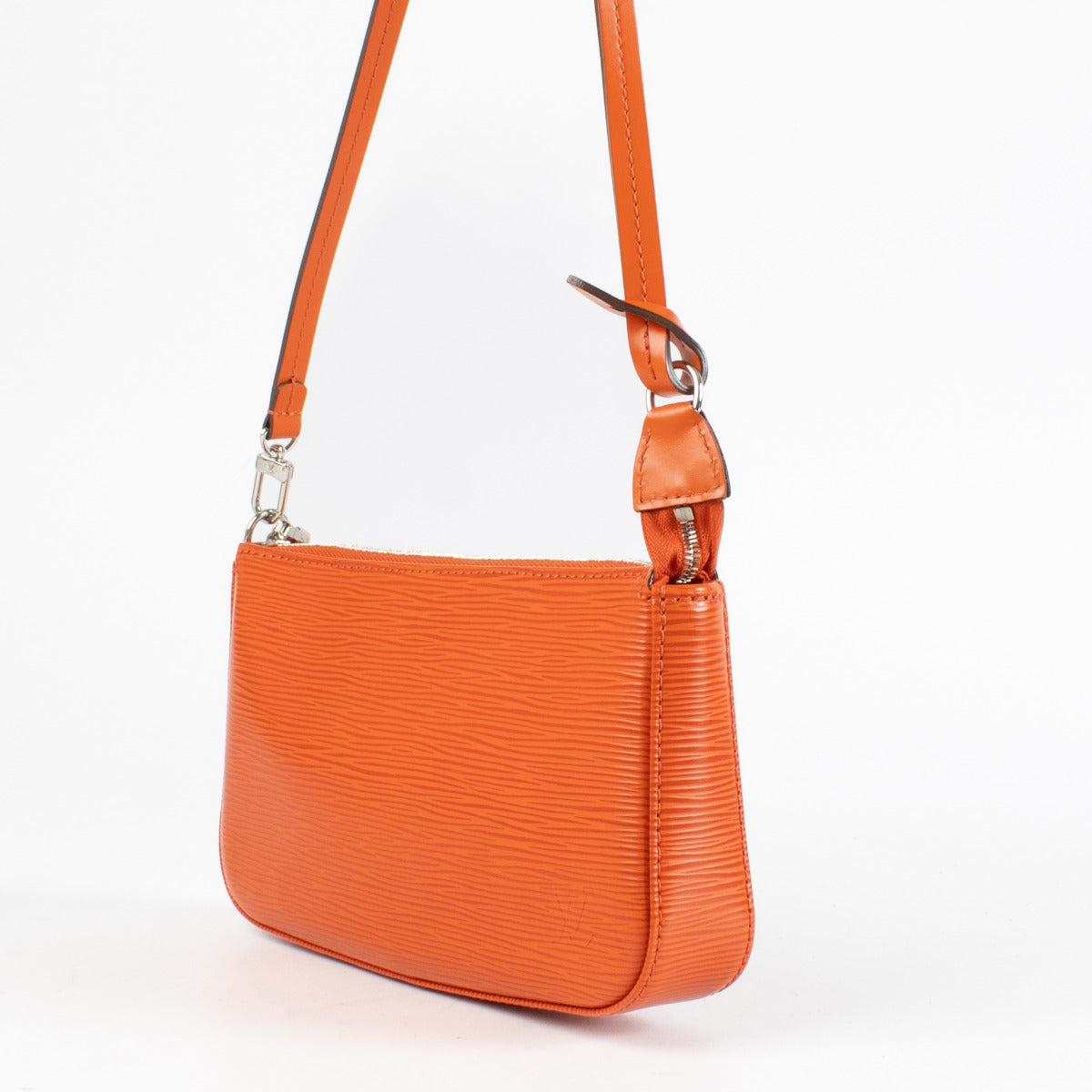Authentic Second Hand Louis Vuitton Tangerine Red Epi Pochette Accessoire Bag on Labellov.com
