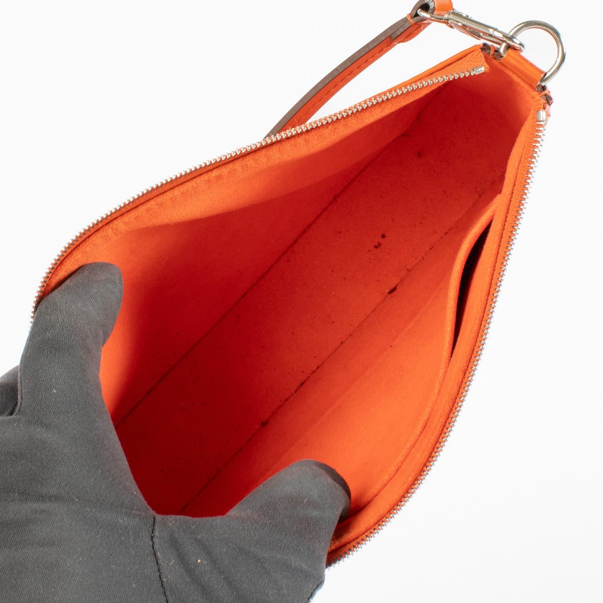 Authentic Second Hand Louis Vuitton Tangerine Red Epi Pochette Accessoire Bag on Labellov.com