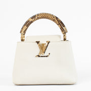 Authentic Preloved Louis Vuitton White Python Capucine Top Handle on Labellov.com