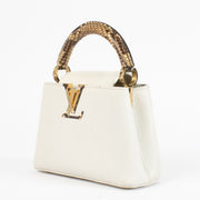 Authentic Preloved Louis Vuitton White Python Capucine Top Handle on Labellov.com