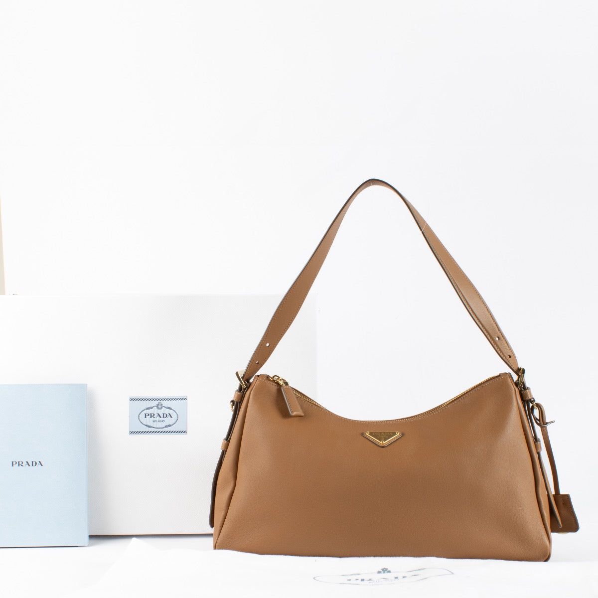 Authentic Second Hand Prada Caramel Large Aimée Bag on Labellov.com