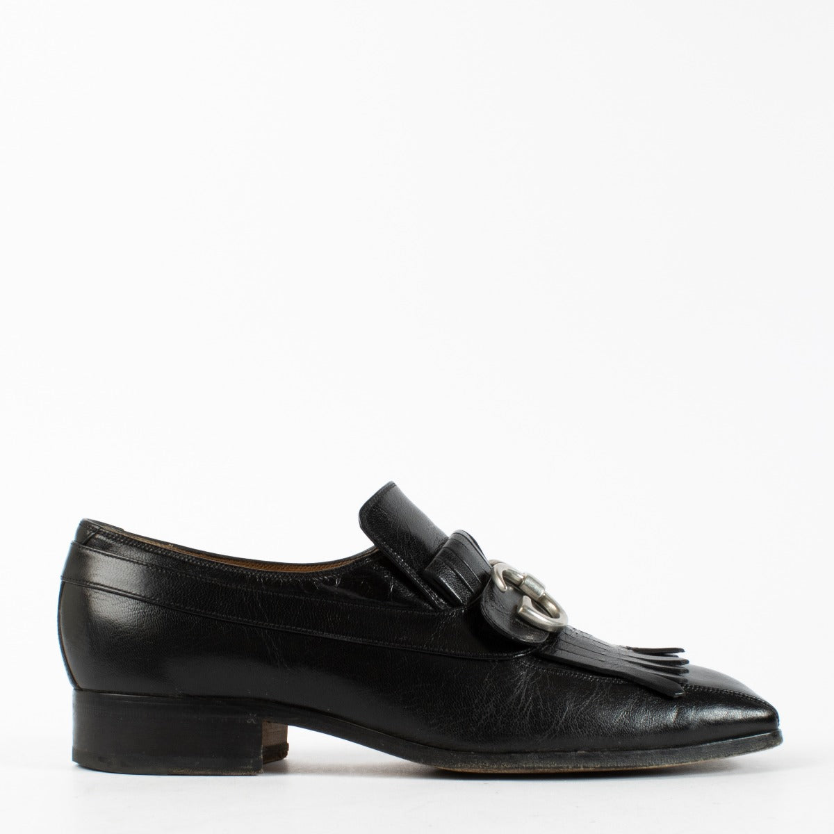 Gucci Black GG Buckle Novel Loafers - Size 43