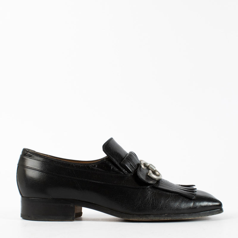Gucci Black GG Buckle Novel Loafers - Size 43