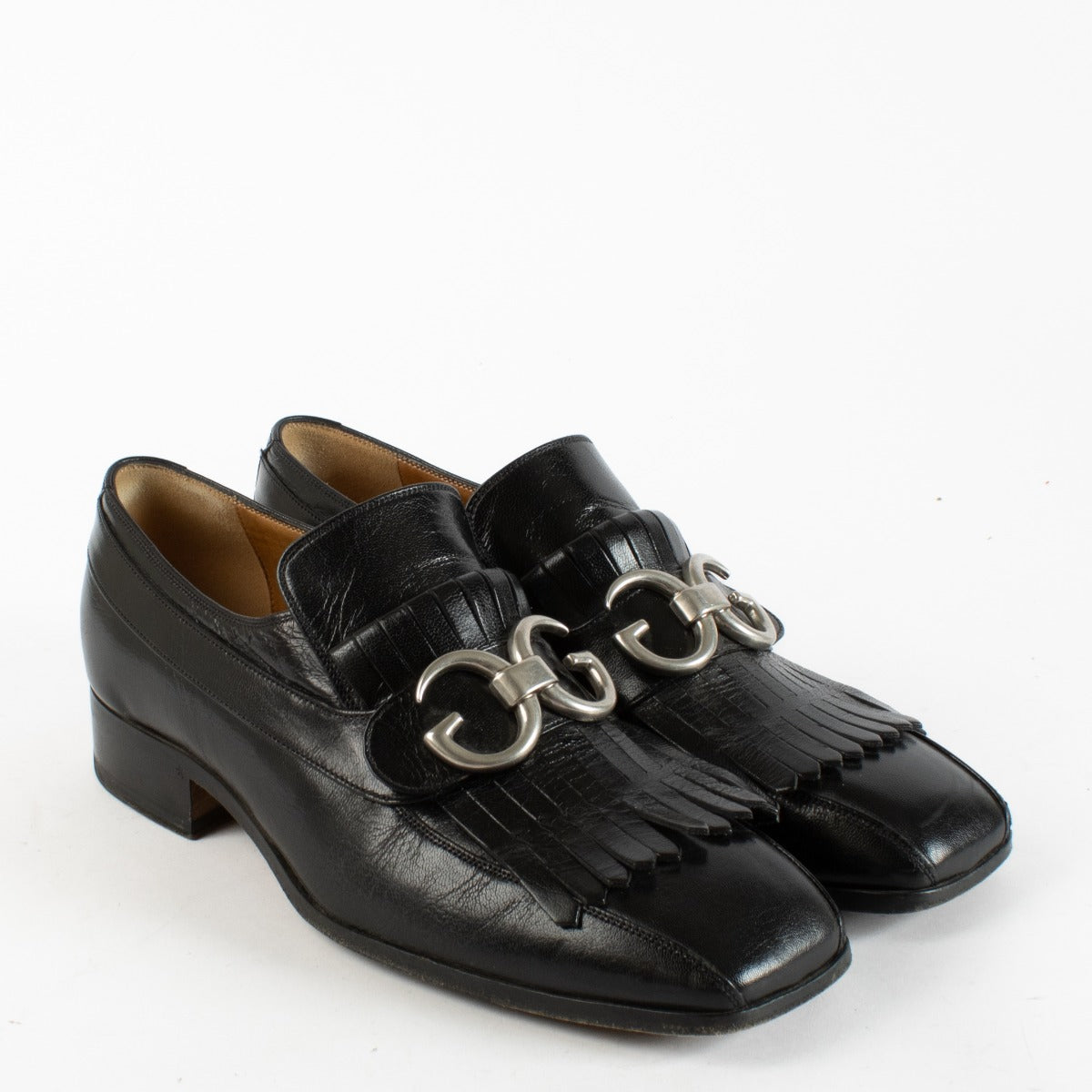Gucci Black GG Buckle Novel Loafers - Size 43