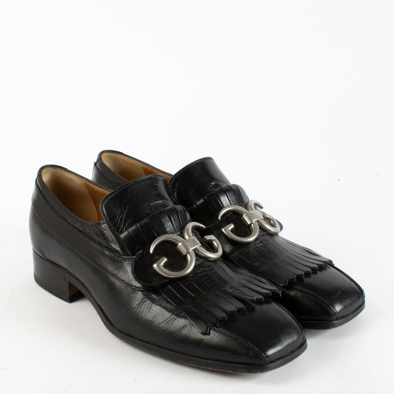 Gucci Black GG Buckle Novel Loafers - Size 43