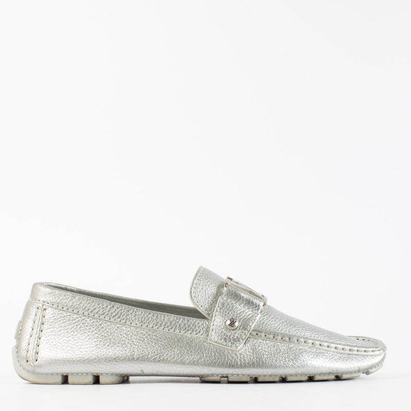 Authentic Second Hand Louis Vuitton Silver Moccasins on Labellov.com