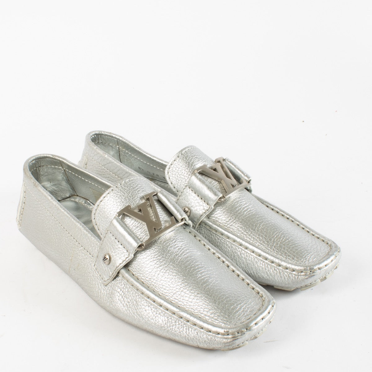 Authentic Second Hand Louis Vuitton Silver Moccasins on Labellov.com