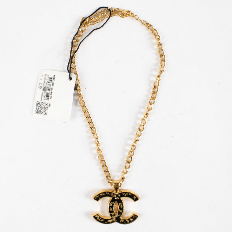 Authentic Preloved Chanel 23C Black/Gold CC Necklace on Labellov.com